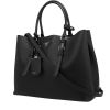 Prada  Double large model  handbag  in black leather saffiano - 00pp thumbnail