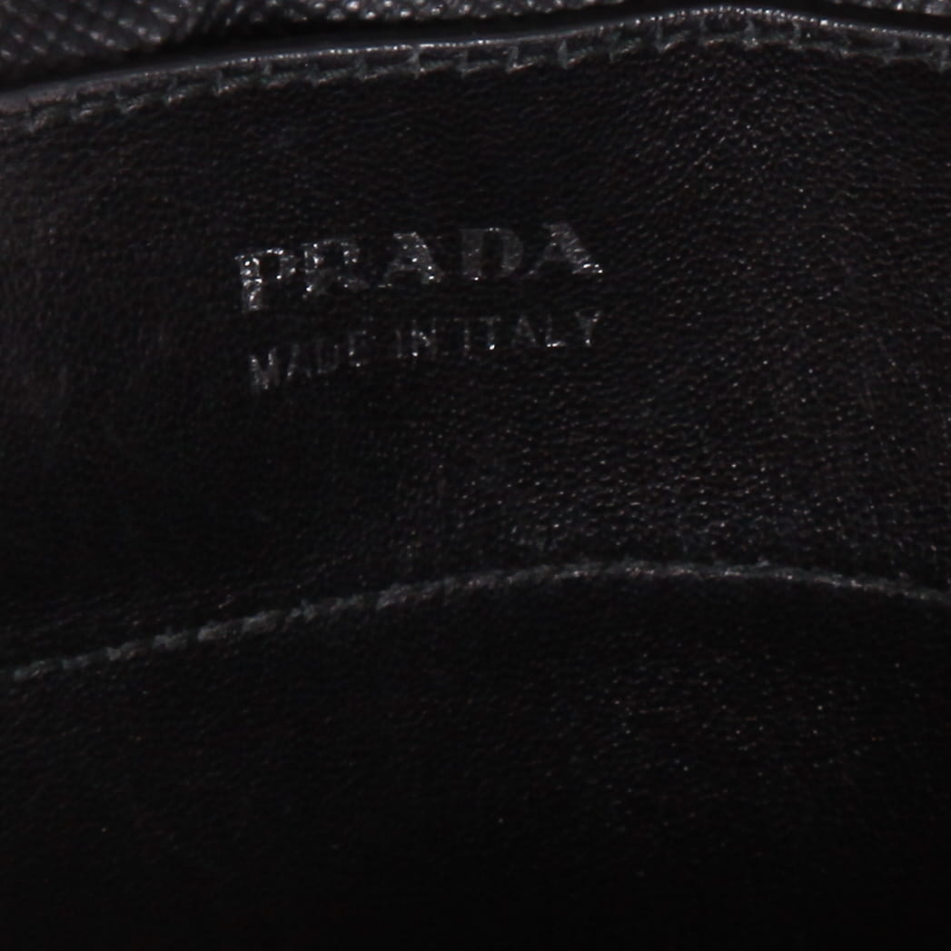 Prada  Double large model  handbag  in black leather saffiano - Detail D2