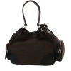 Prada   handbag  in brown canvas  and black leather - 00pp thumbnail
