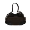 Prada   handbag  in brown canvas  and black leather - 360 thumbnail