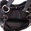 Prada   handbag  in brown canvas  and black leather - Detail D3 thumbnail