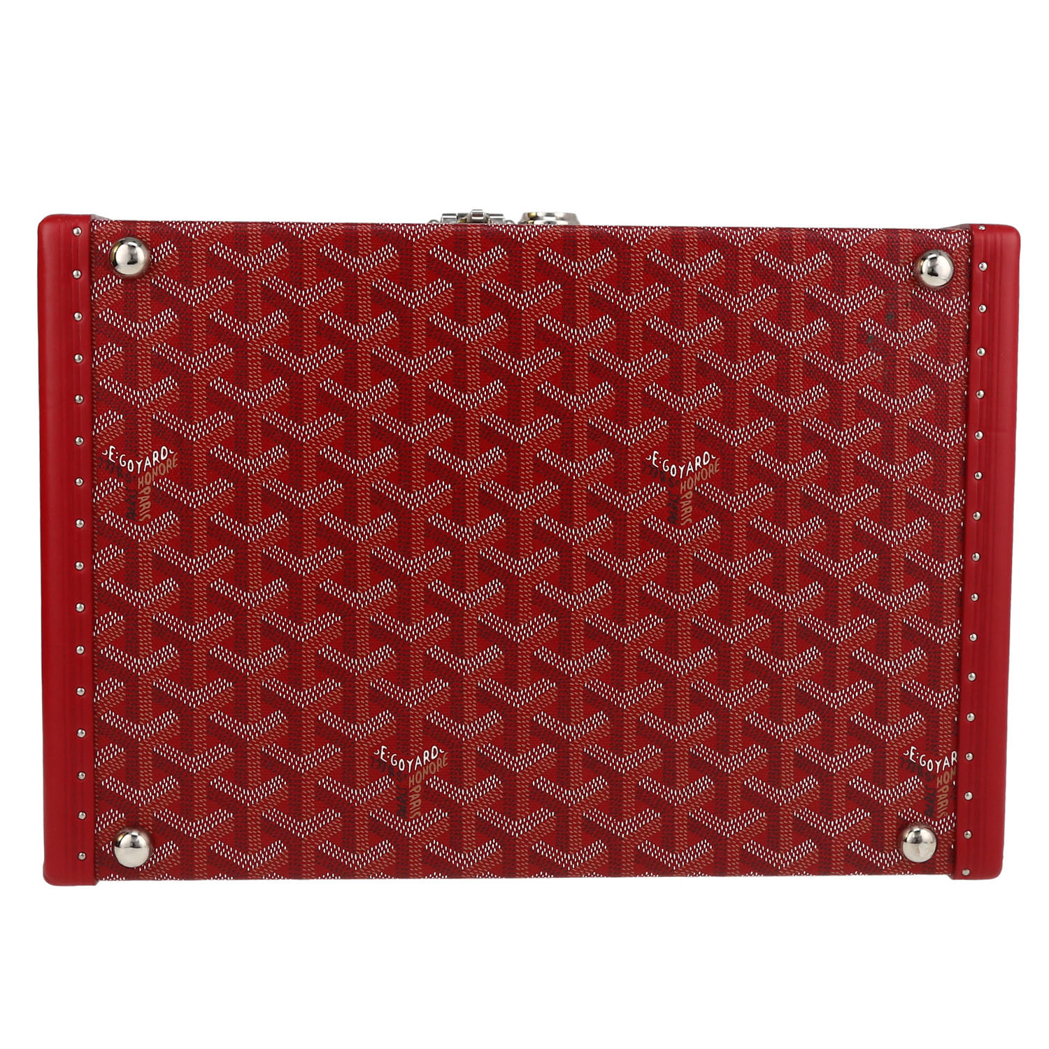 Goyard  Vanity Sardaigne en tela Goyardine roja y cuero rojo - Detail D1