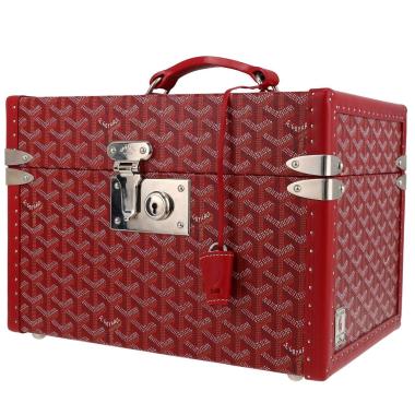 Vanity Sardaigne Goyard en toile Goyardine rouge et cuir rouge