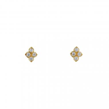 Paire de boucles d'oreilles Cartier Inde Mystérieuse en or jaune et diamants