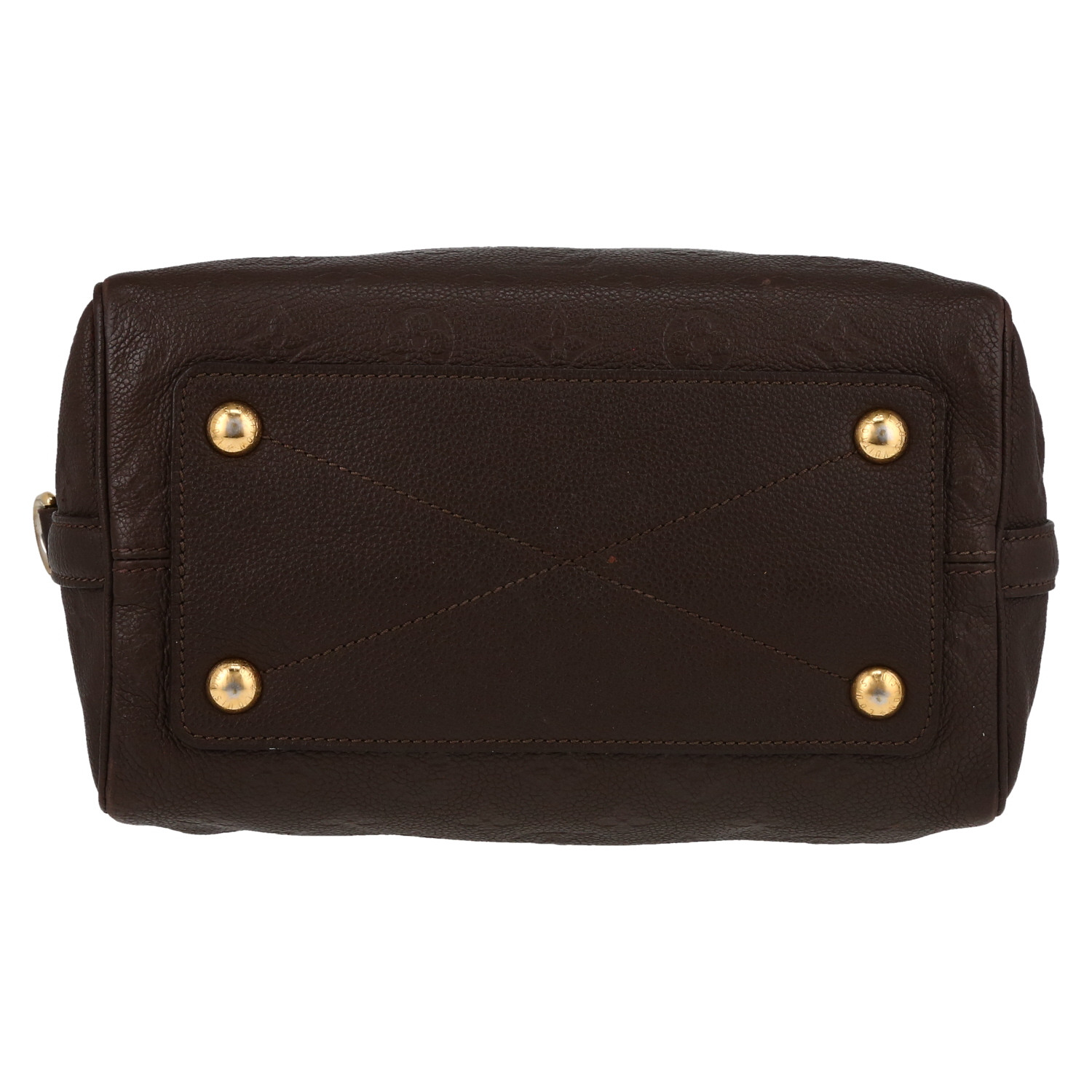 Sac à main Louis Vuitton  Speedy 25 en cuir monogram empreinte marron - Detail D1