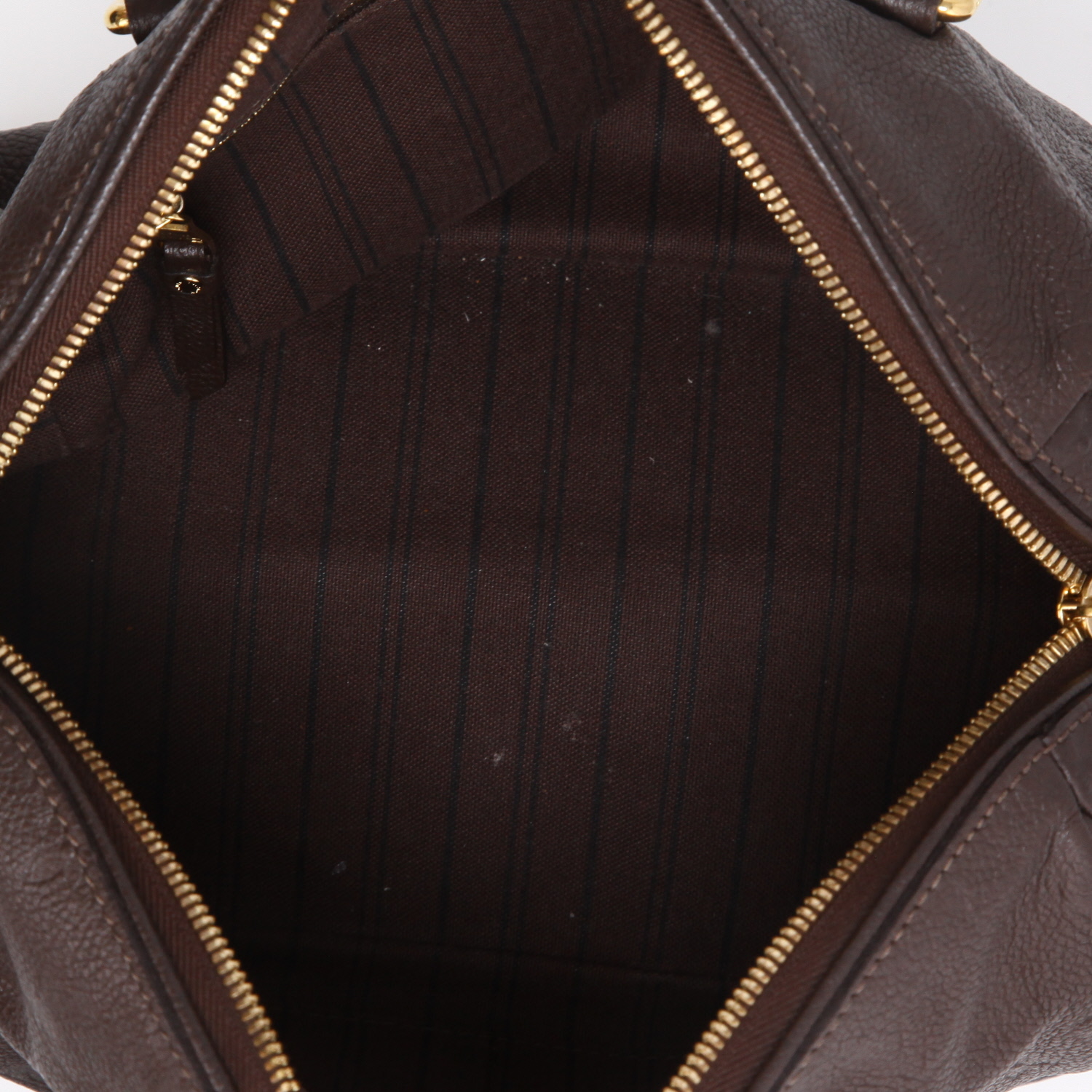 Sac à main Louis Vuitton  Speedy 25 en cuir monogram empreinte marron - Detail D3