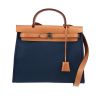 Hermès  Herbag bag worn on the shoulder or carried in the hand  in blue canvas  and natural leather - 360 thumbnail