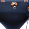 Borsa da spalla o a mano Hermès  Herbag in tela blu e pelle naturale - Detail D3 thumbnail