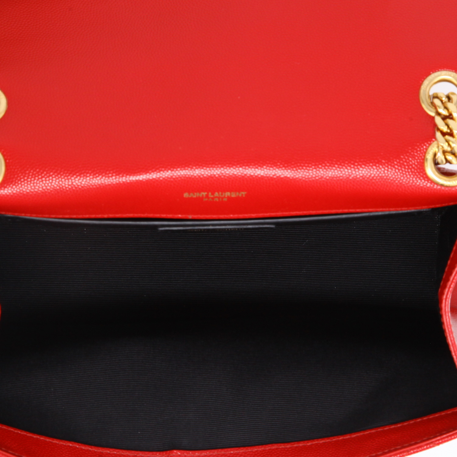 Saint Laurent  Enveloppe shoulder bag  in red quilted grained leather - Detail D3