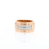 Vintage sleeve ring in pink gold and diamonds - 360 thumbnail