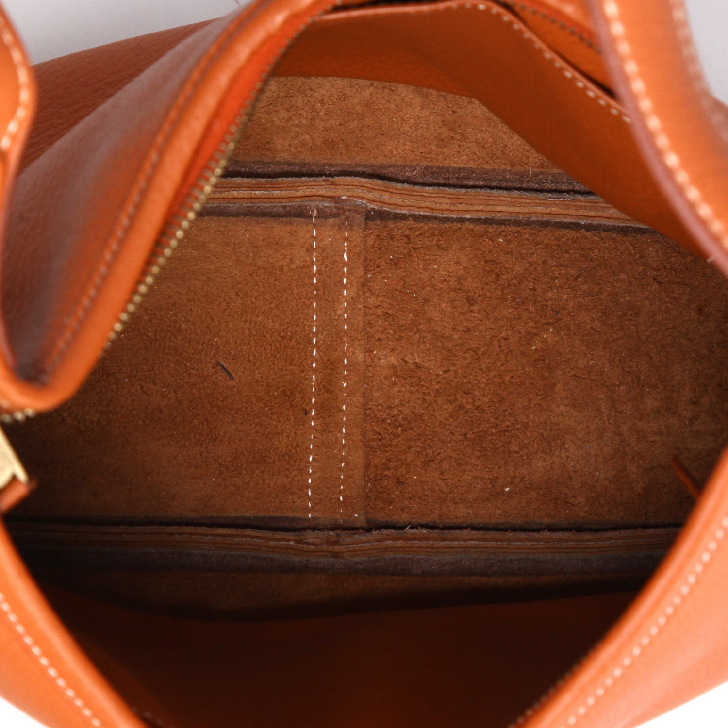 Hermès  Trim handbag  in cognac grained leather - Detail D2