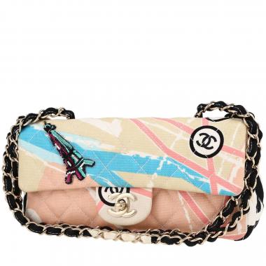 Bolso de mano Chanel  Mini Timeless en lona multicolor