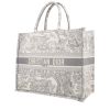 Dior  Book Tote shopping bag  in grey and ecru canvas of jouy - 00pp thumbnail