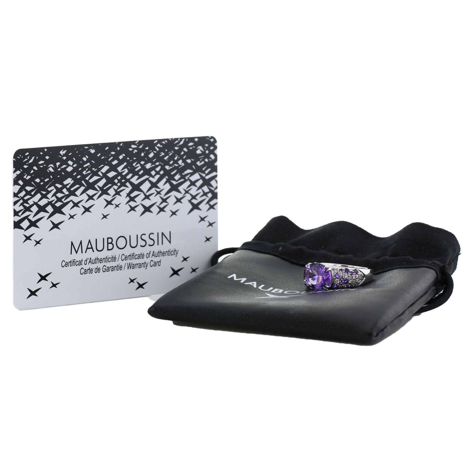 Sortija Mauboussin Plaisir d'Amour de oro blanco, amatista y diamantes - Detail D2