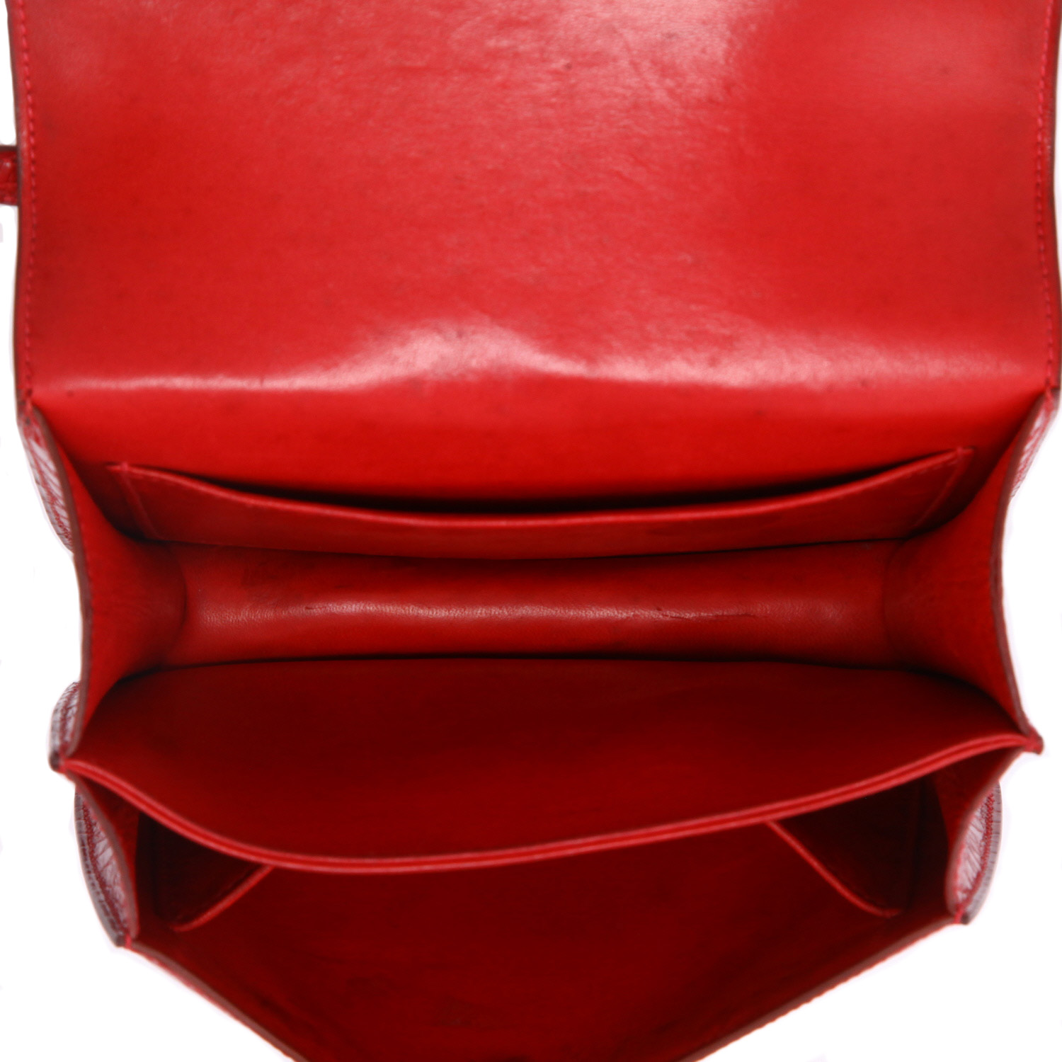 Sac bandoulière Hermès  Constance mini  en alligator rouge Braise - Detail D3