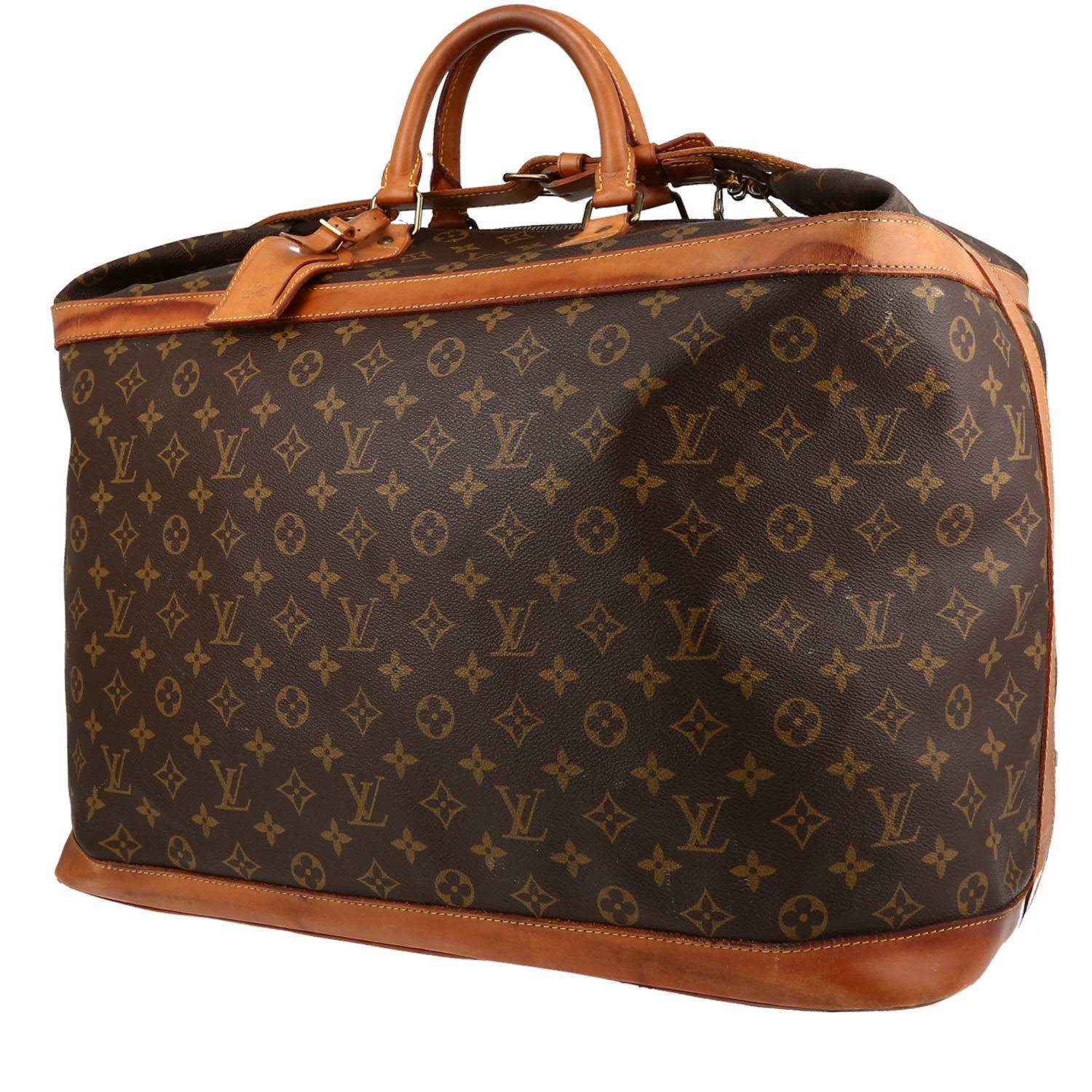 Louis Vuitton Monogram Canvas Speedy 40 Bag Brown Leather ref