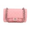 Chanel  Timeless Classic handbag  in pink quilted grained leather - 360 thumbnail