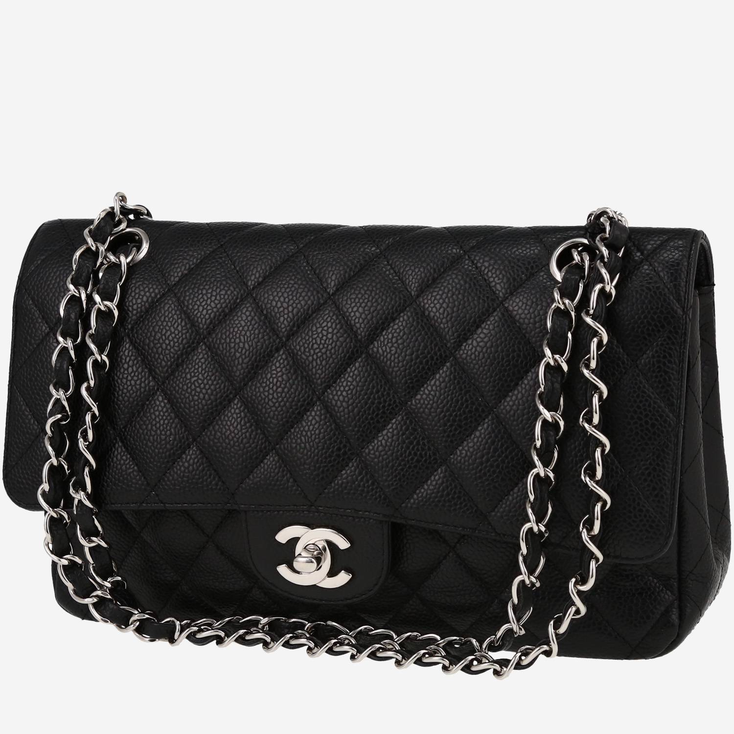 Bolso de mano Chanel  Timeless Classic en cuero granulado acolchado negro