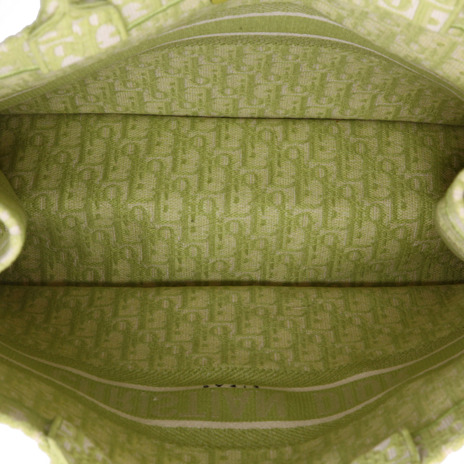 Dior  Book Tote shopping bag  in green and beige monogram canvas Oblique - Detail D3