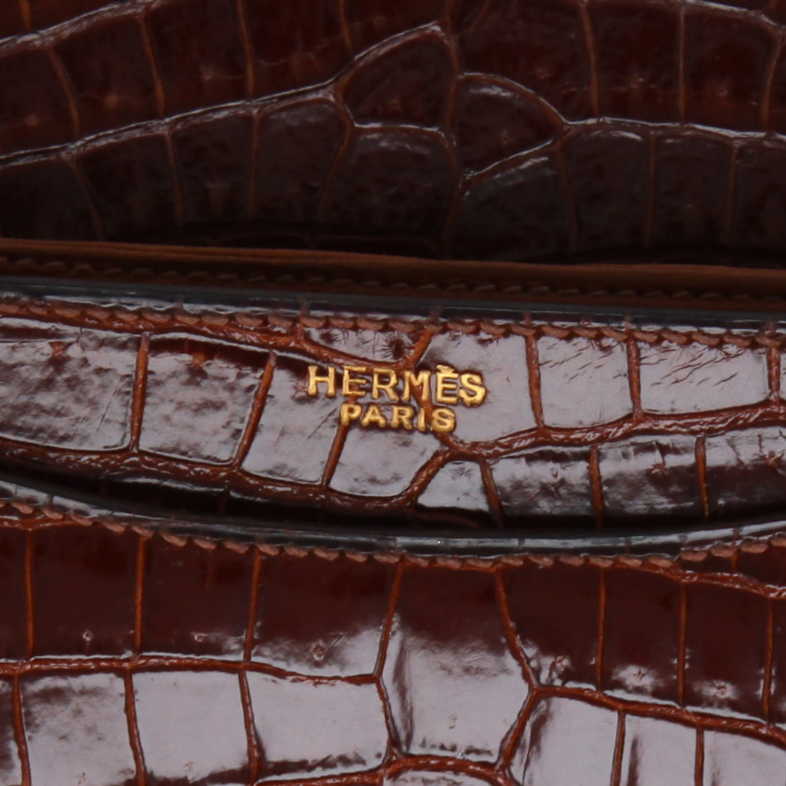 Sac à main Hermès  Ring en crocodile marron - Detail D2
