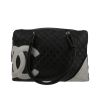 Chanel  Cambon shopping bag  in black and white quilted leather - 360 thumbnail