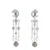 Bulgari Lucéa earrings in white gold, diamonds and cultured pearls - 360 thumbnail