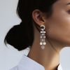 Bulgari Lucéa earrings in white gold, diamonds and cultured pearls - Detail D1 thumbnail