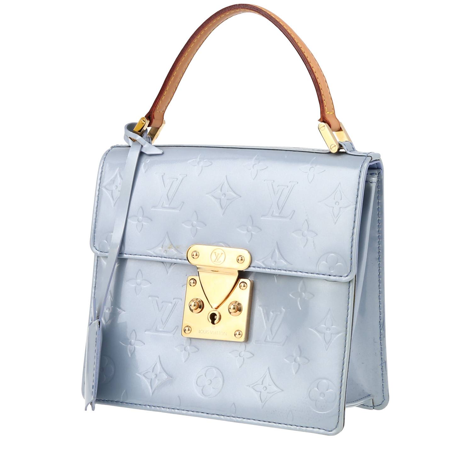 louis vuitton blue and white handbag