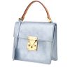 Bolso de mano Louis Vuitton   en charol azul y cuero natural - 00pp thumbnail
