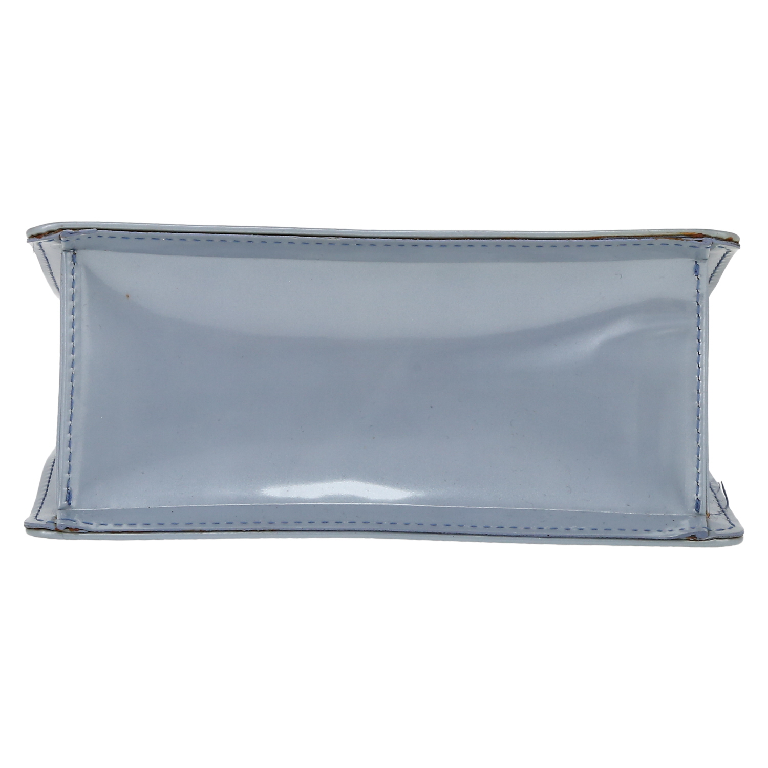 Louis Vuitton   handbag  in blue patent leather  and natural leather - Detail D1