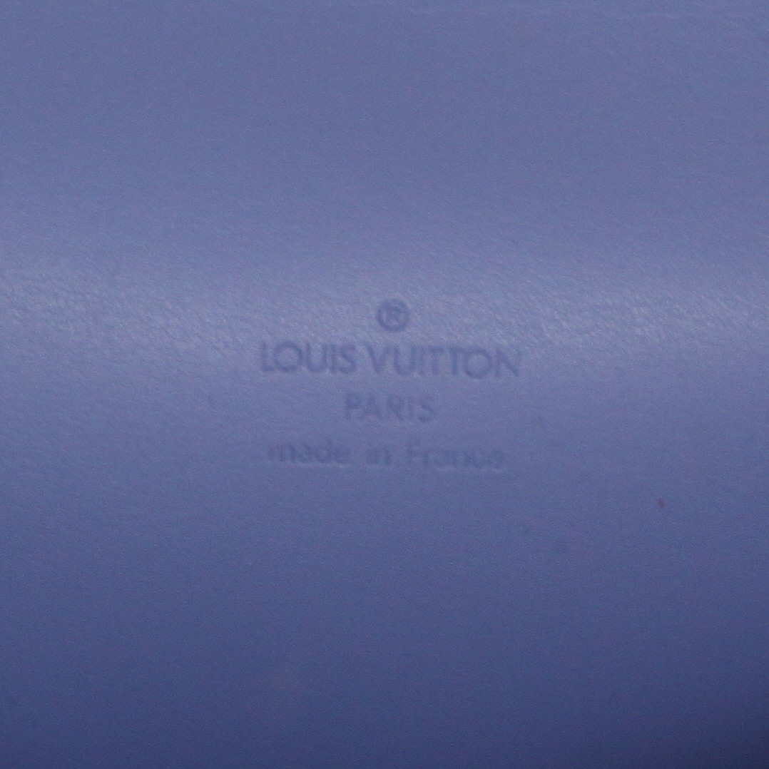 Sac à main Louis Vuitton   en cuir verni bleu et cuir naturel - Detail D2