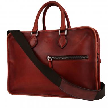 Shop Berluti Plain Leather Logo Boston Bags by J.alabanza | BUYMA