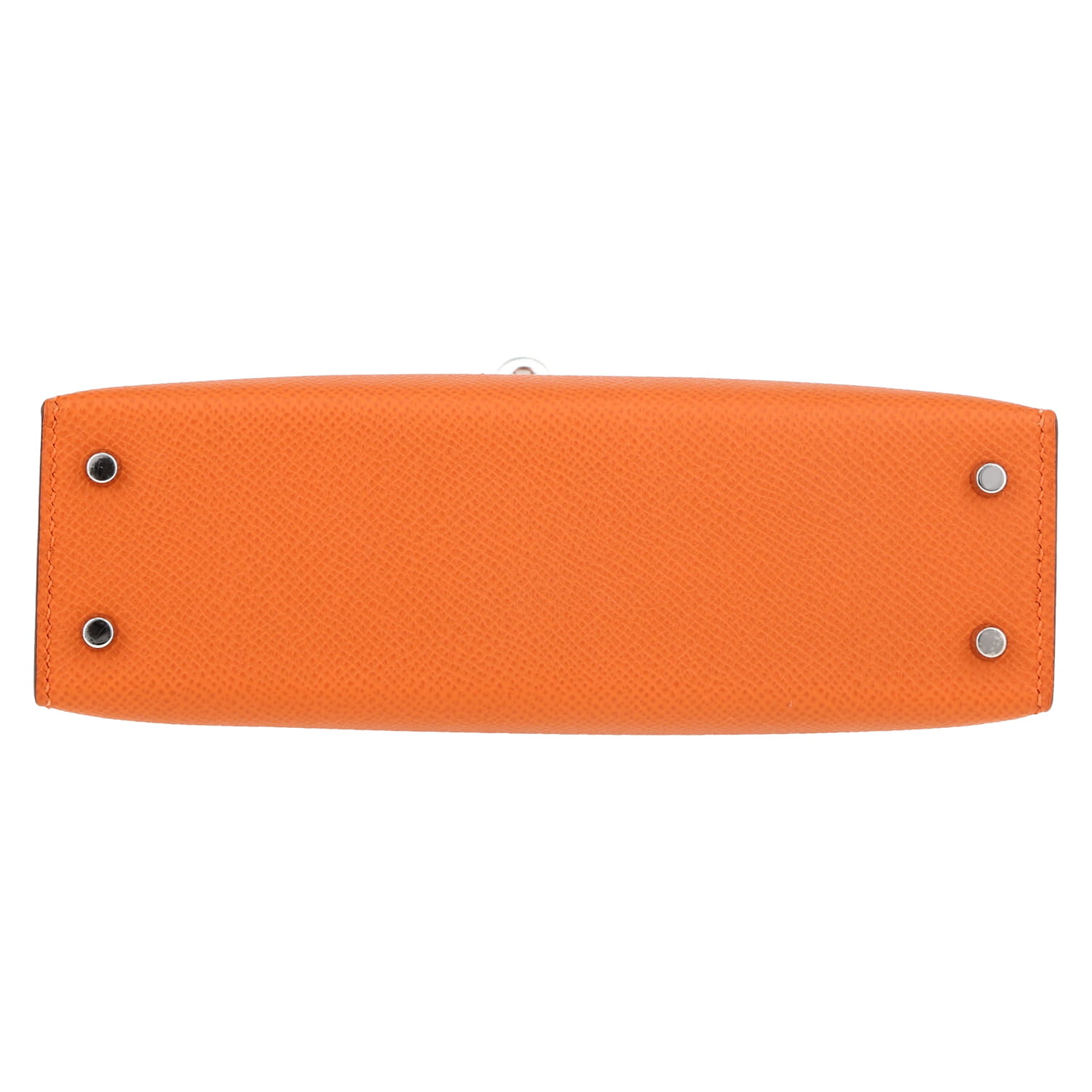 Bolso de mano Hermès  Kelly 20 cm en cuero epsom naranja - Detail D1