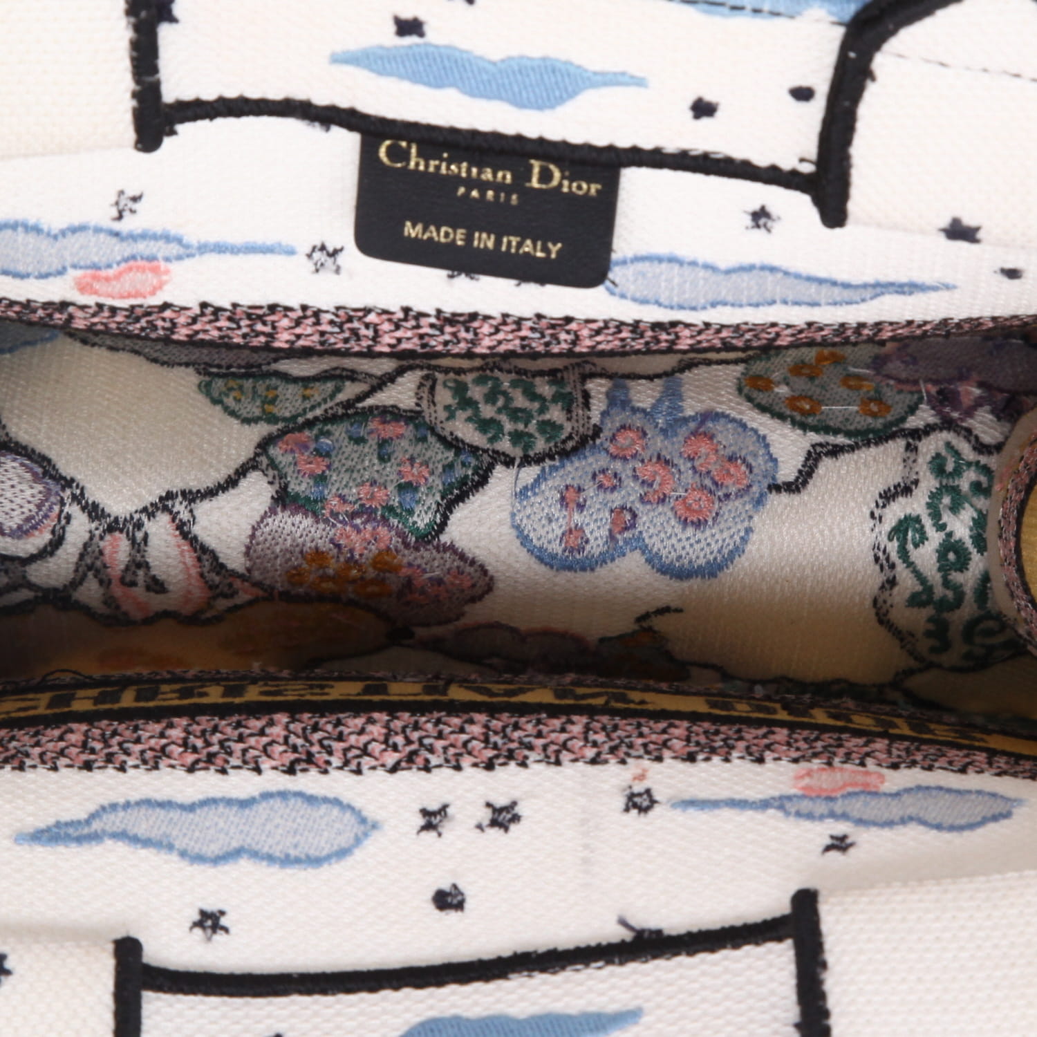 Bolso Cabás Dior  Book Tote modelo pequeño  en lona blanca - Detail D3