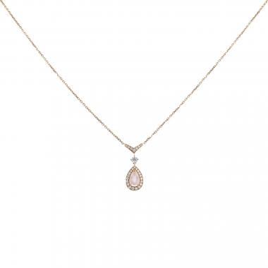 Collana Chaumet Joséphine Aigrette in oro rosa, diamanti e quarzo rosa