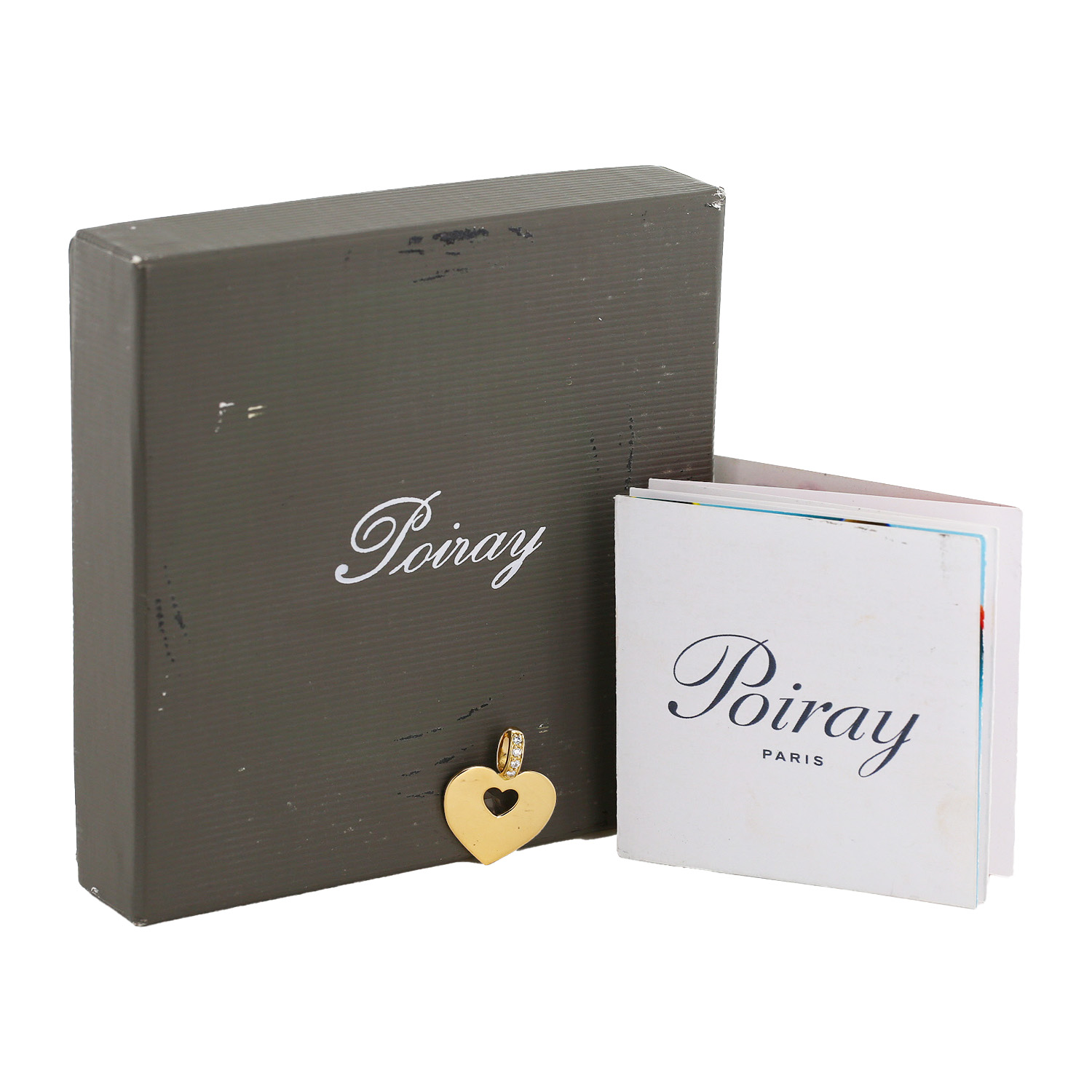 Poiray Coeur Secret medium model pendant in yellow gold and diamonds - Detail D2