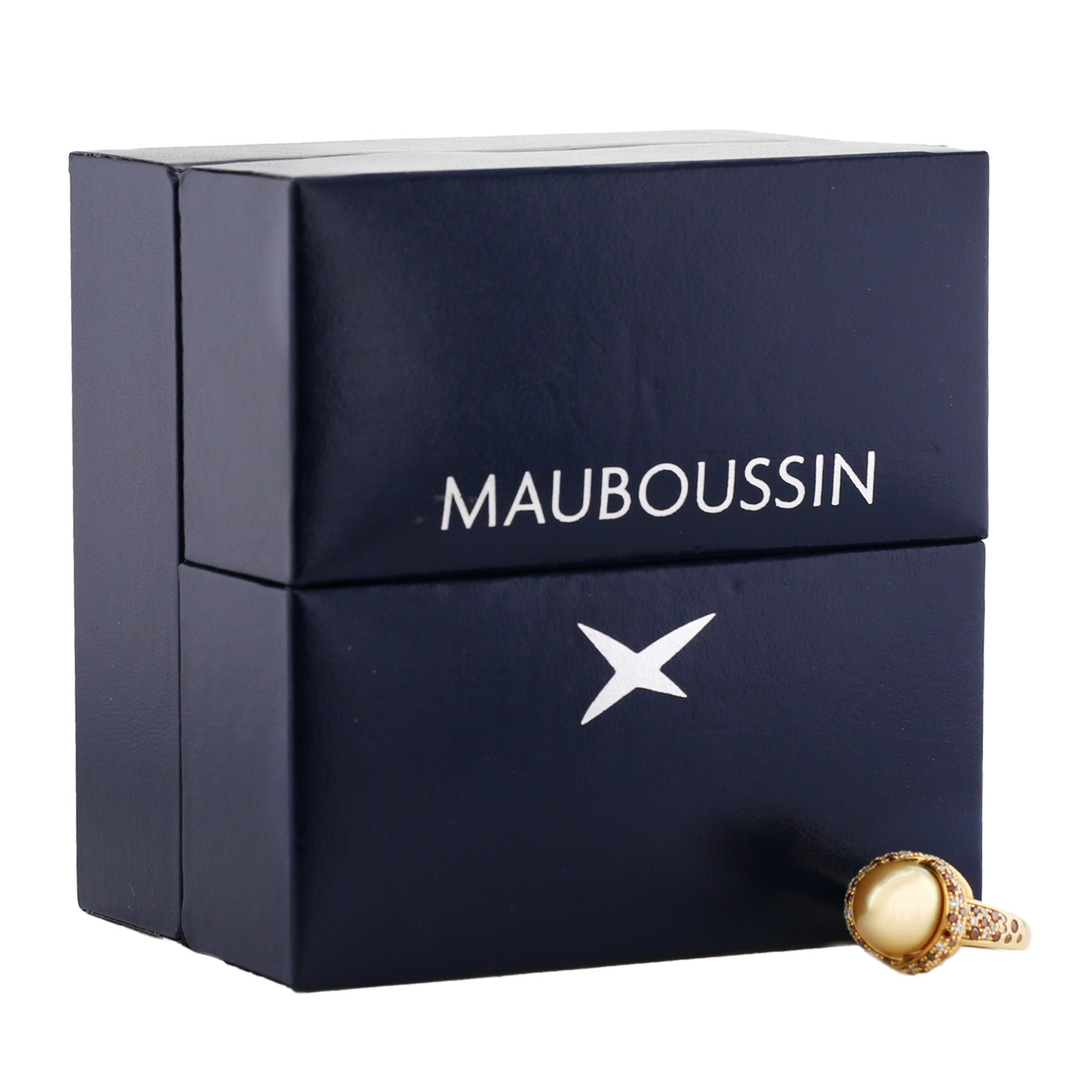 Sortija Mauboussin Perle d'Or Mon Amour de oro amarillo, diamantes y perla cultivada - Detail D2