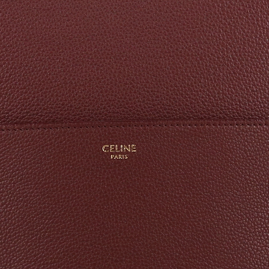 Bolso Cabás Celine  Sac Sangle en cuero granulado rojo granate - Detail D2