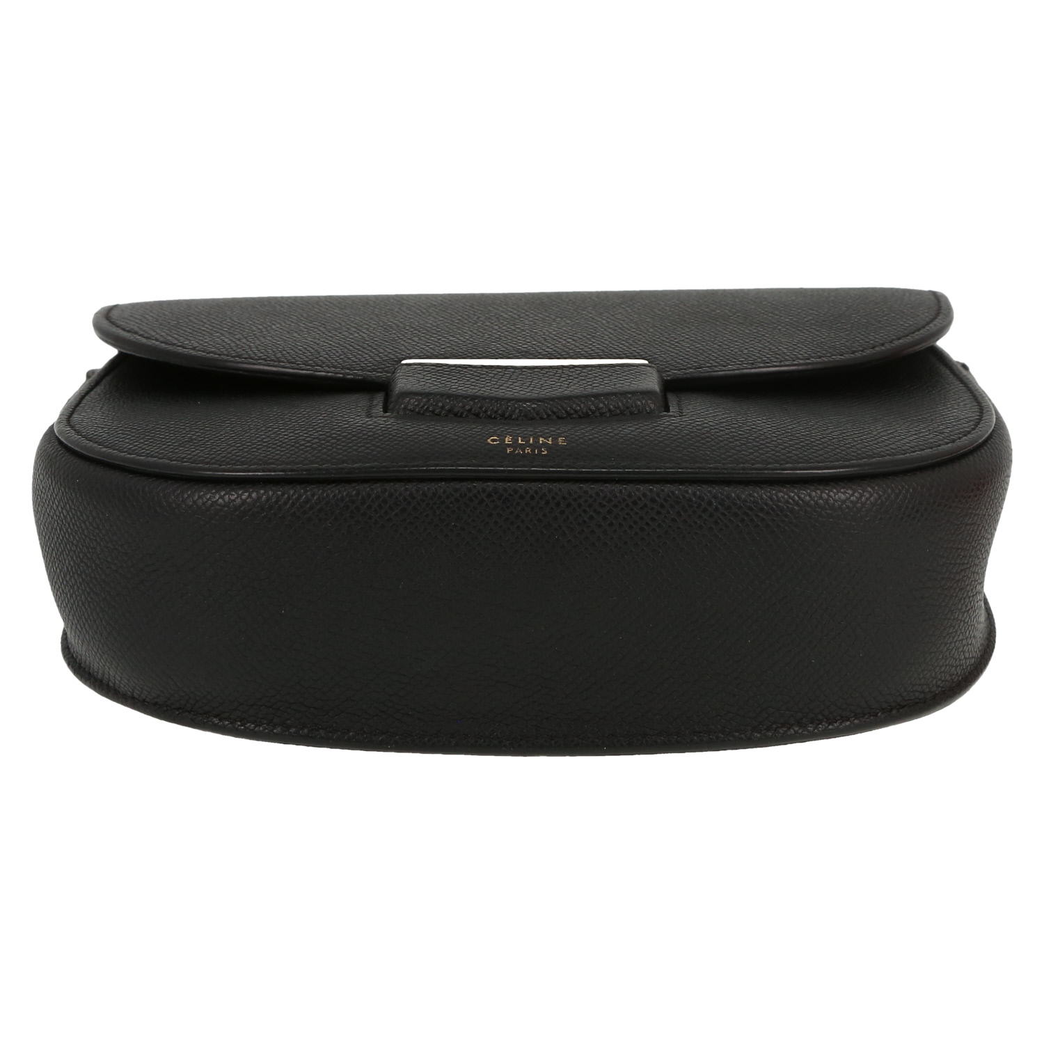 Sac bandoulière Celine  Trotteur en cuir grainé noir - Detail D1