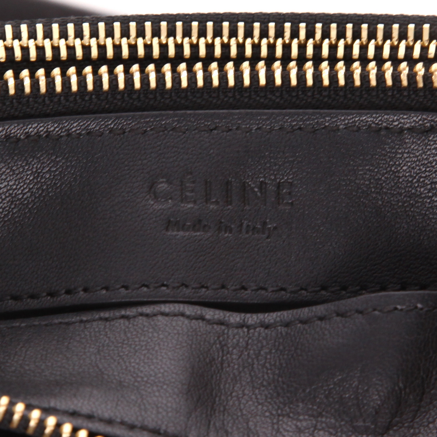 Sac bandoulière Celine  Trio en cuir noir - Detail D2