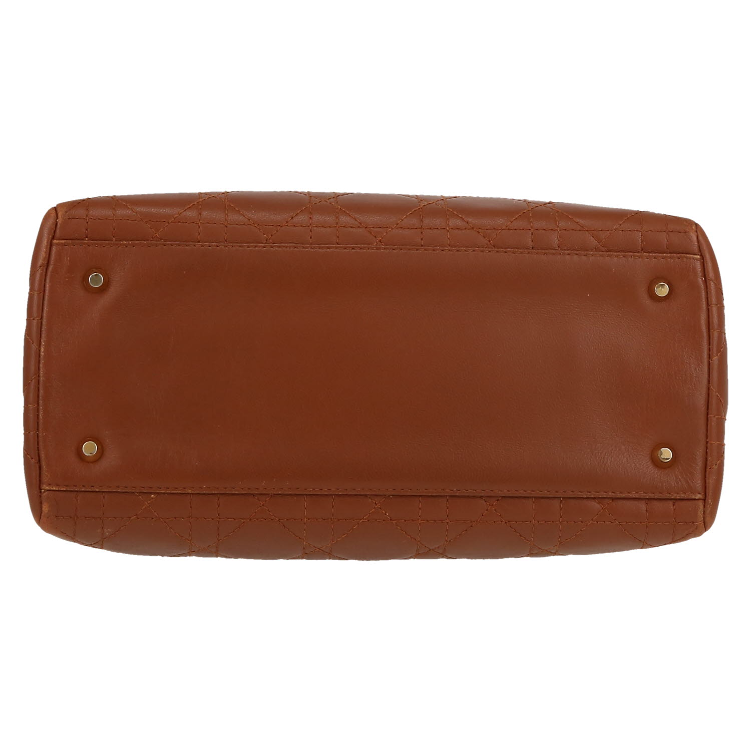 Dior  Lady Dior handbag  in brown leather cannage - Detail D1