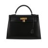 Hermès  Kelly 32 cm handbag  in black box leather - 360 thumbnail