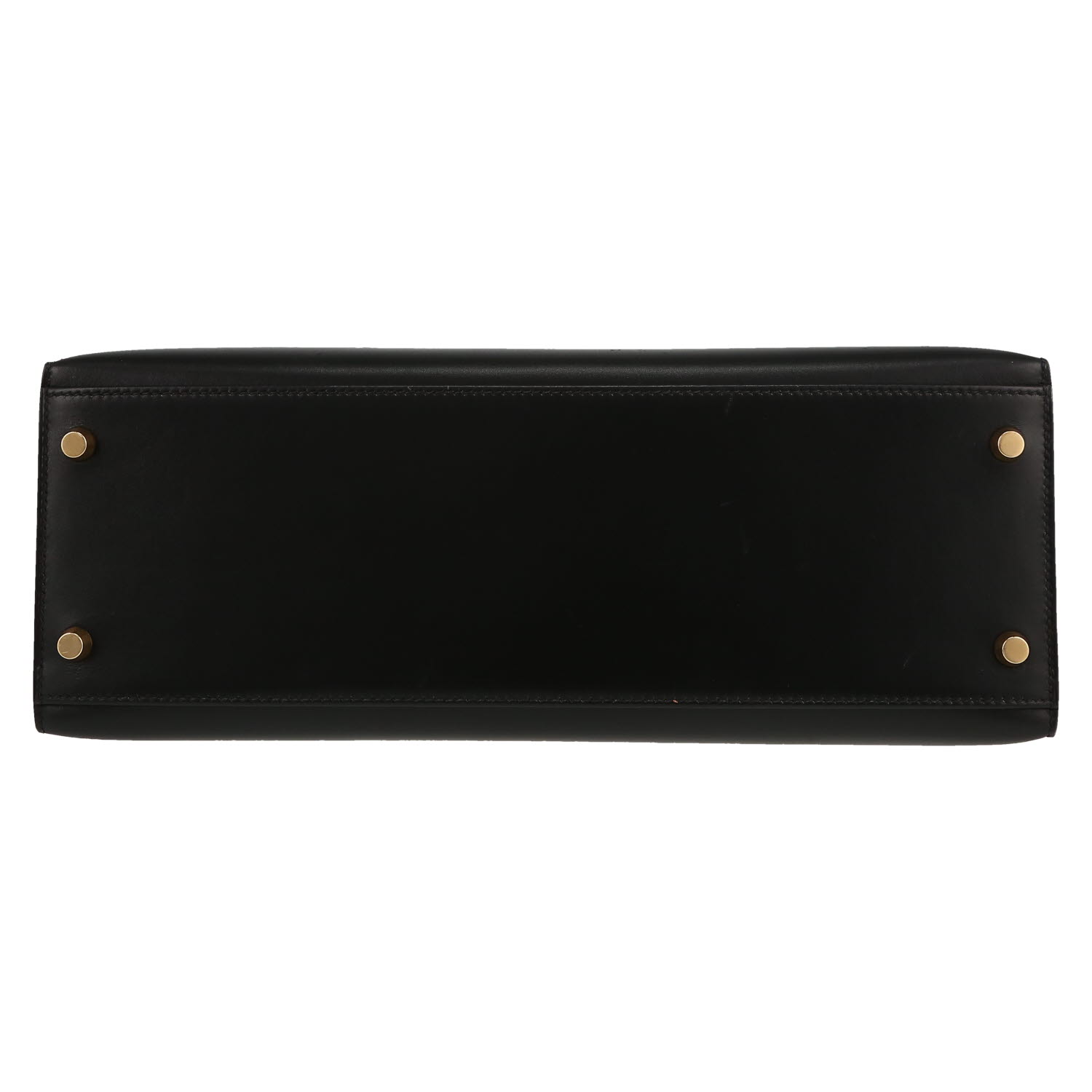 Bolso de mano Hermès  Kelly 32 cm en cuero box negro - Detail D1