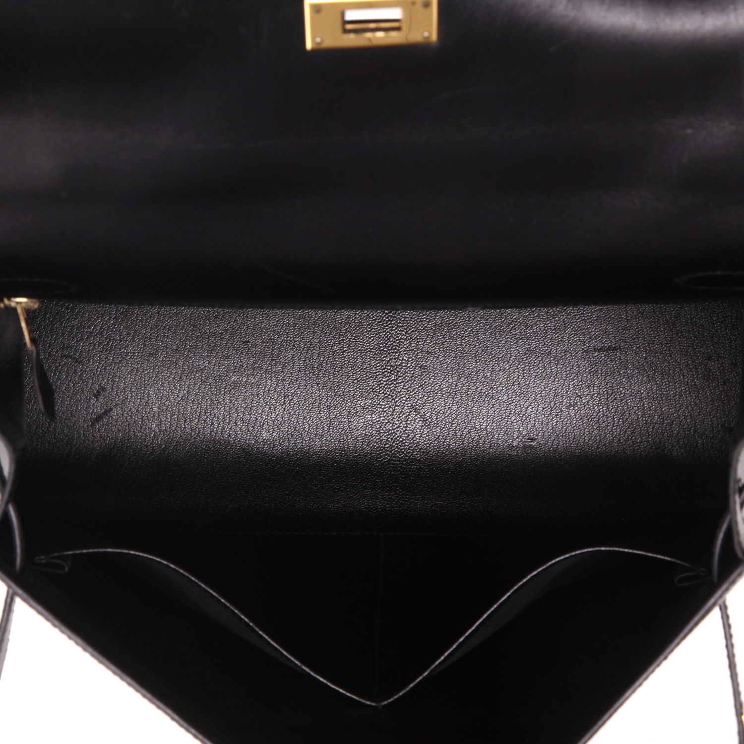 Sac à main Hermès  Kelly 32 cm en cuir box noir - Detail D3