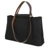 Hermès  Cabag shopping bag  in black canvas  and brown leather - 00pp thumbnail