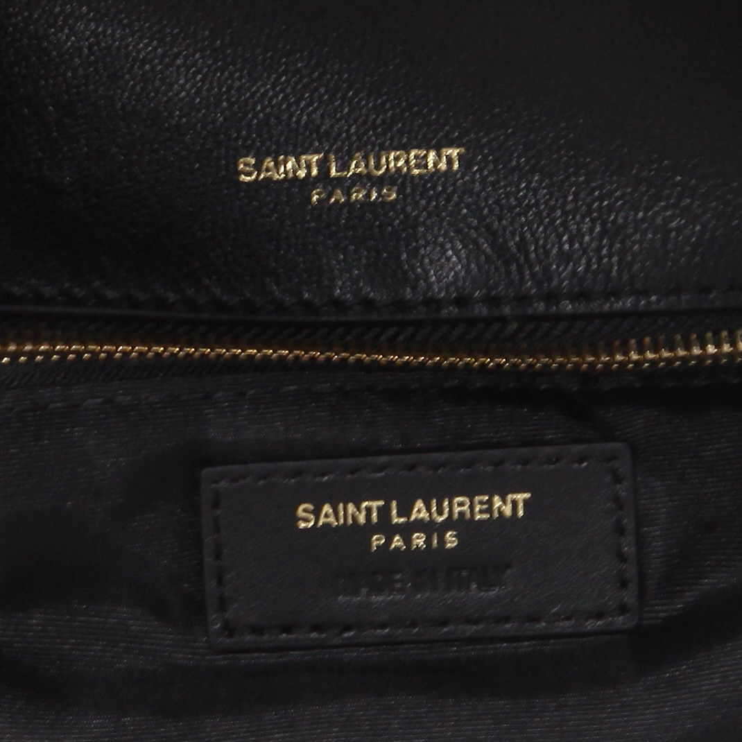 Borsa a tracolla Saint Laurent  Puffer modello piccolo  in pelle trapuntata a zigzag nera - Detail D2