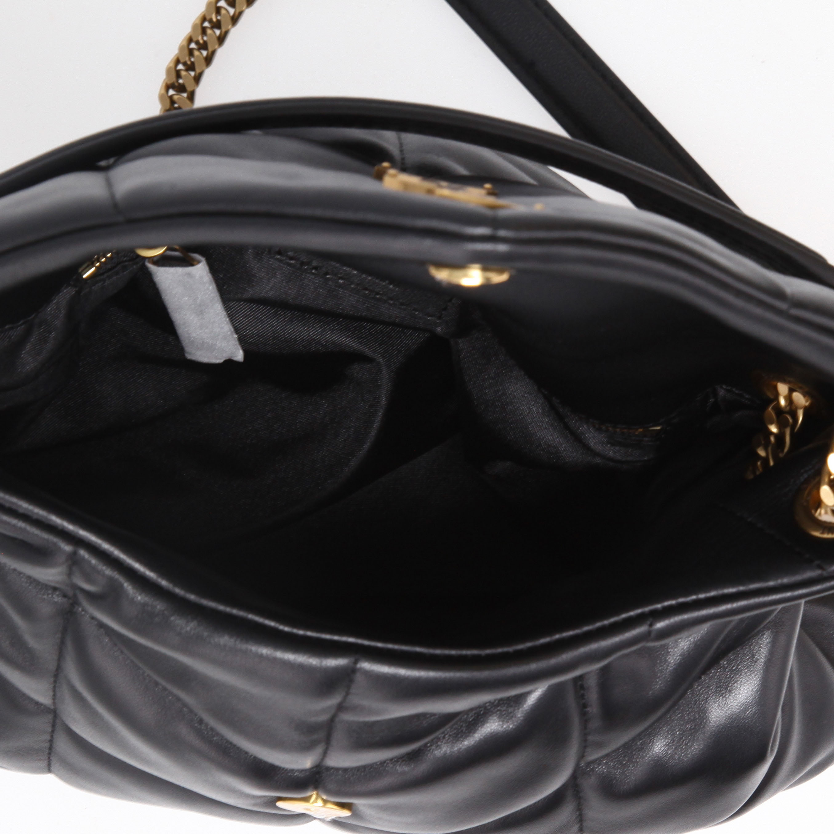 Saint Laurent  Puffer small model  shoulder bag  in black quilted leather - Detail D3