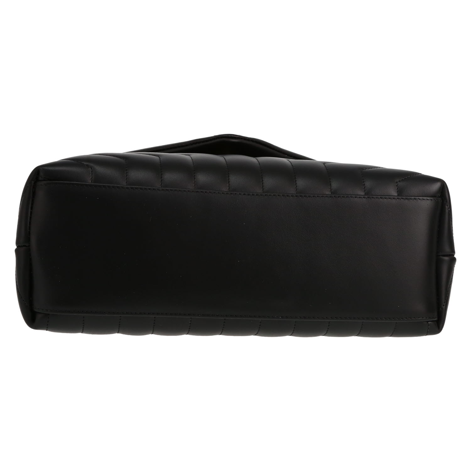 Borsa a tracolla Saint Laurent Loulou modello medio in pelle trapuntata a zigzag nera - Detail D1