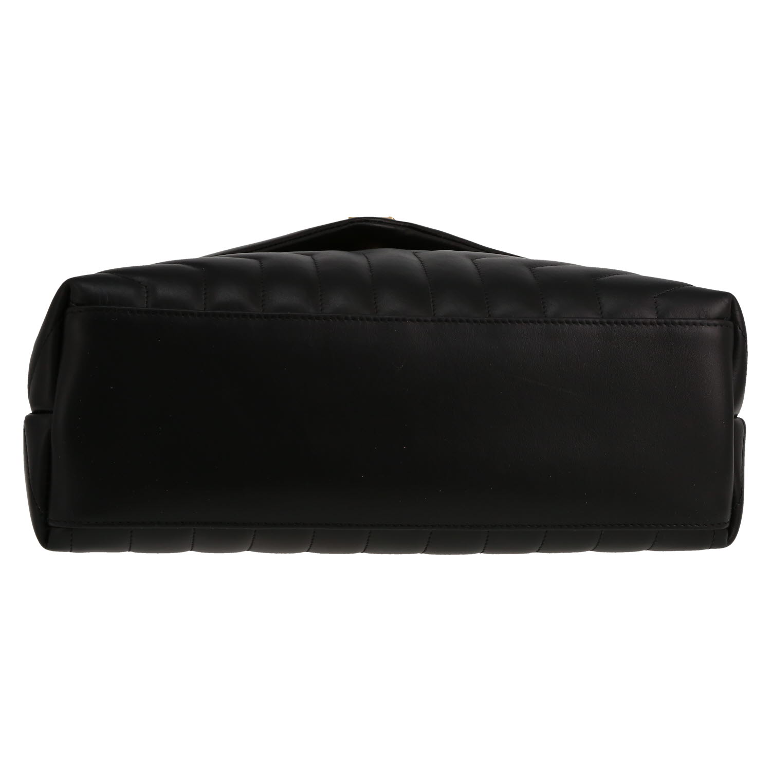 Borsa a tracolla Saint Laurent Loulou modello medio in pelle trapuntata a zigzag nera - Detail D1