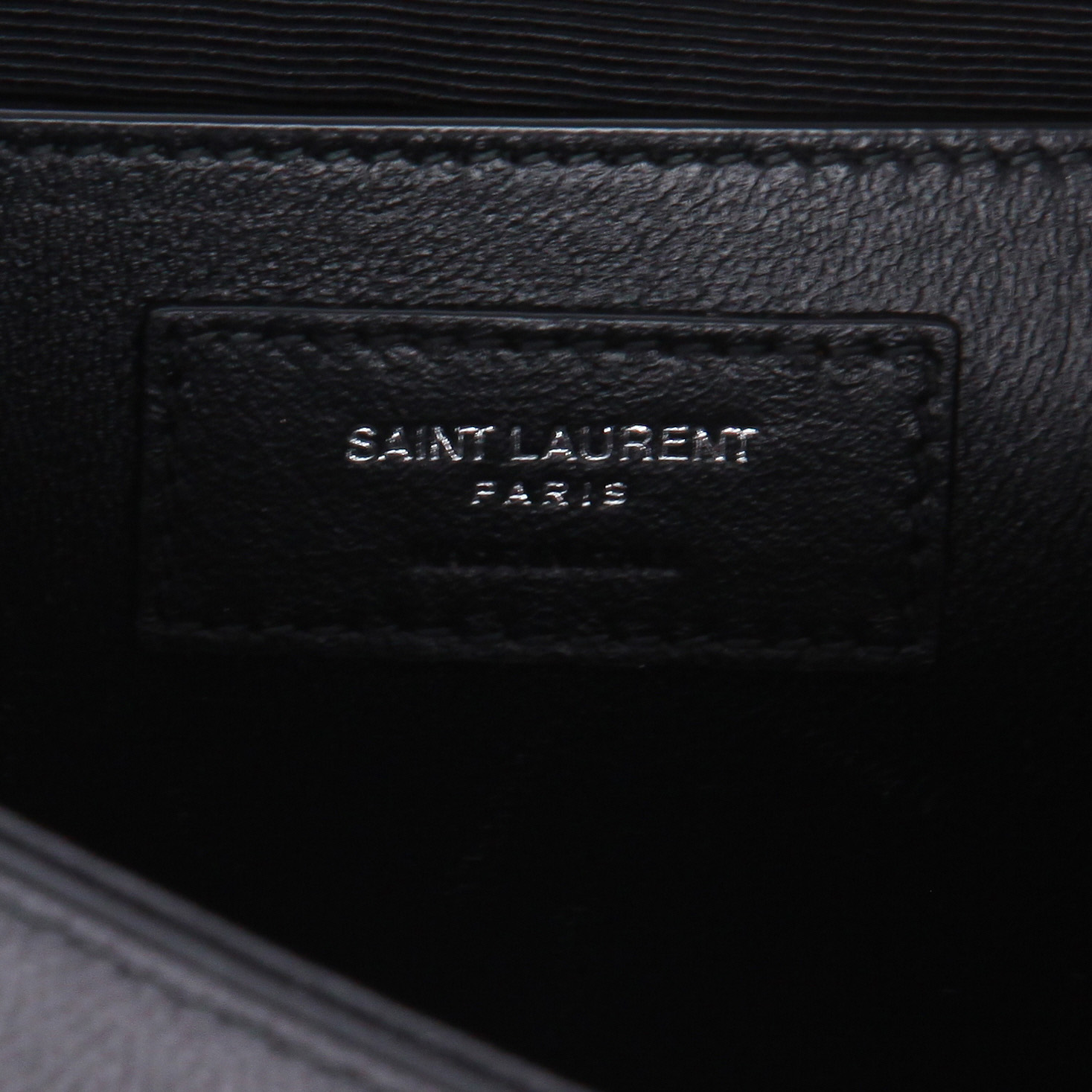Saint Laurent  Kate shoulder bag  in black grained leather - Detail D2